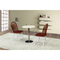 High Gloss White Round Cafe Table and Chairs (FOH-BCA38)